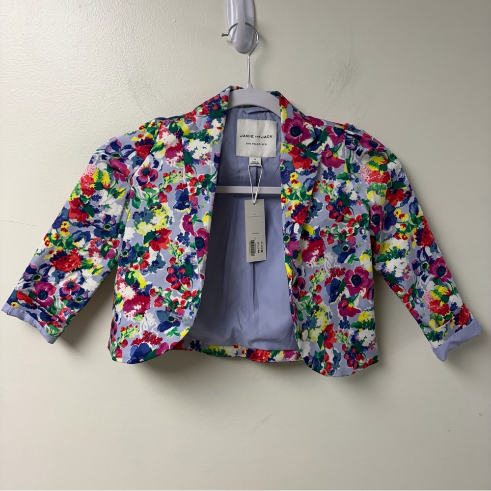 NWT Janie and Jack Girls Floral Blazer‎ Jacket Size 4